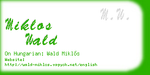 miklos wald business card